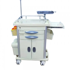 Hospital Emergency Trolley ABS Medical Treatment Cart/Anesthesia Trolley With Wheels And Drawers