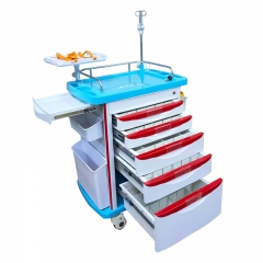 Nursing Emergency Stainless Steel Hospital Medical Trolley With Disposable Lock