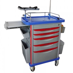 Factory Price Hospital clinic movable medicine cart transfusion ABS emergency medical trolley cart
