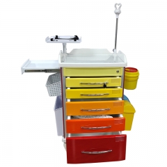 Medical hospital trolley New design ABS hospital crash cart Emergency resuscitation trolley