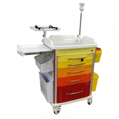 Medical hospital trolley New design ABS hospital crash cart Emergency resuscitation trolley