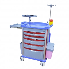 Emergency Trolley Hospital ABS Emergency Crash Cart with Drawers Medical cart manufacturer