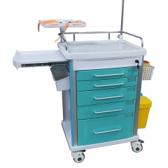 Hospital medication trolly crash medicine drawer emergency medical cart abs medical equipment trolley for hospital