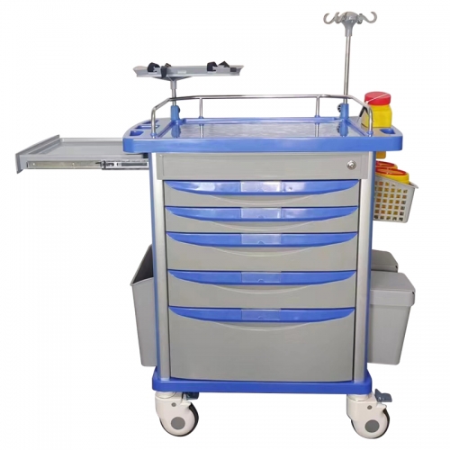 Hospital Mobile Medical Crash Cart Nursing Trolley Emergency Resuscitation Trolley