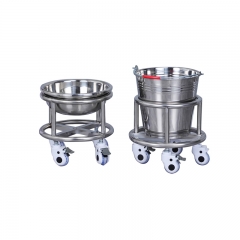 Mobile Hospital Medical Stainless Steel Kick Bucket With Castors For Operating Room