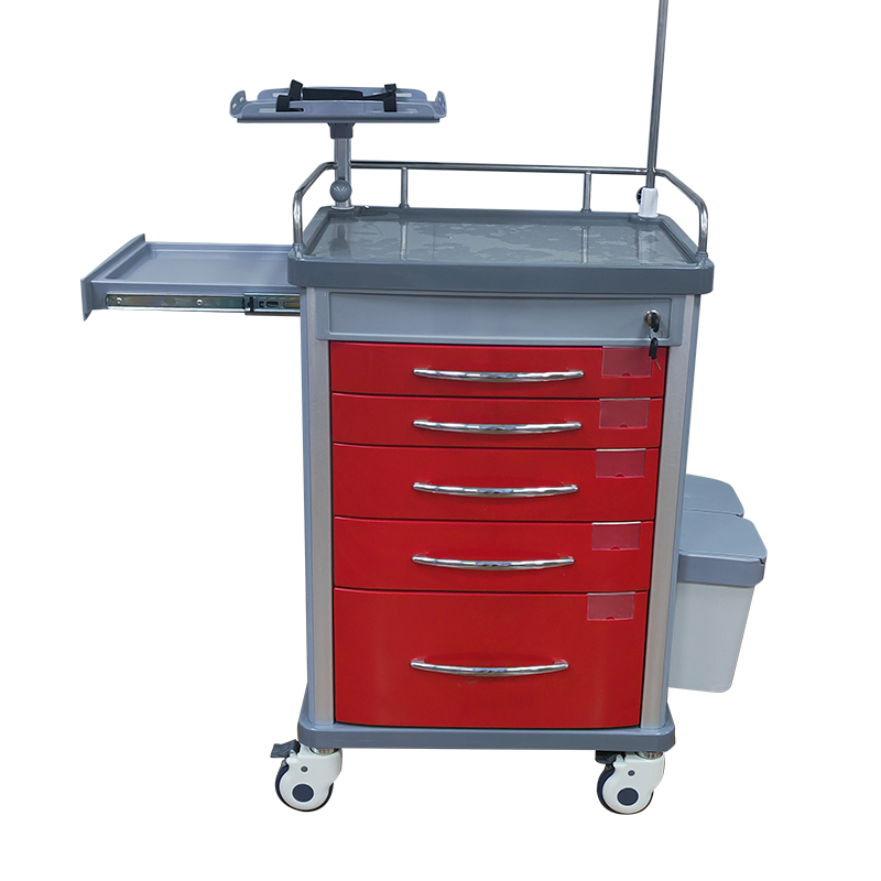 factory price hospital clinic movable medicine cart transfusion abs emergency medical trolley cart