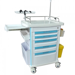 Hospital Furniture Medical ABS material Anesthesia Emergency Trolley