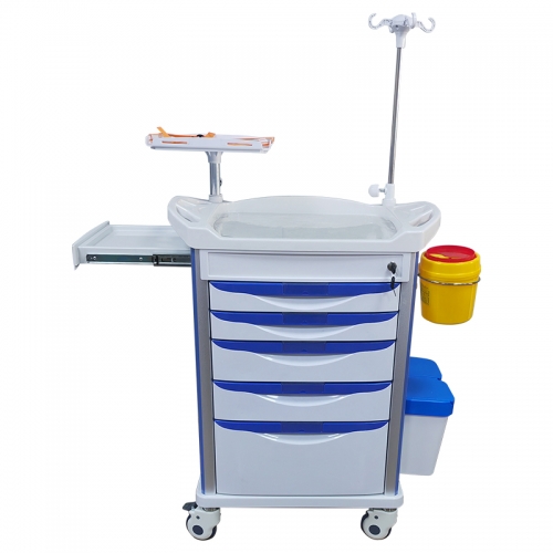 Emergency medical trolley for hospital usa medicine trolley cart factory manufacturer