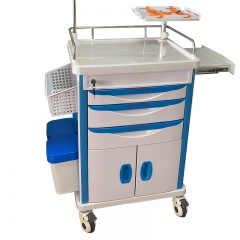 High Quality Mobile Abs Drugs Hospital Medical Crash Cart Plastic Emergency Medicine Trolley For Clinic