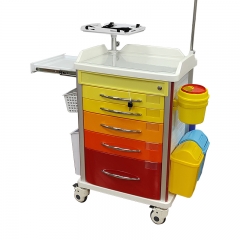 Medical hospital trolley New design ABS hospital crash cart Emergency resuscitation trolley