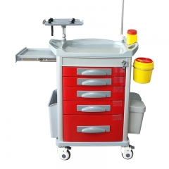 China Factory Direct Sale Medical Furniture ABS Nursing Cart Emergency Trolley for hospital using