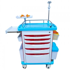 Nursing Emergency Stainless Steel Hospital Medical Trolley With Disposable Lock