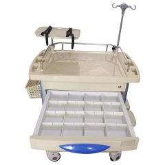 New style medical emergency hospital ABS trolley with drawer