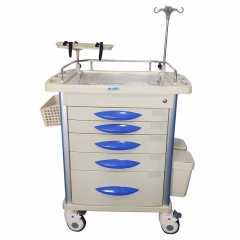 New style medical emergency hospital ABS trolley with drawer