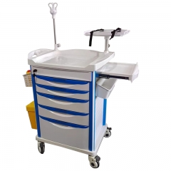 ABS emergency crash cart medical trolley