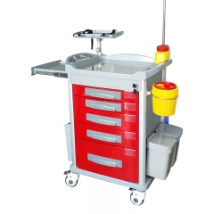 China Factory Direct Sale Medical Furniture ABS Nursing Cart Emergency Trolley for hospital using