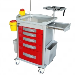 China Factory Direct Sale Medical Furniture ABS Nursing Cart Emergency Trolley for hospital using