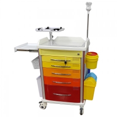 Medical hospital trolley New design ABS hospital crash cart Emergency resuscitation trolley