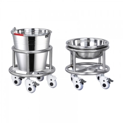Mobile Hospital Medical Stainless Steel Kick Bucket With Castors For Operating Room