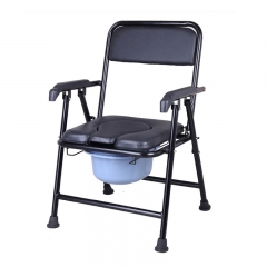 Foldable aluminum toilet chair with bedpan elderly potty chair adjustable shower commode chair