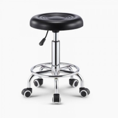 Modern black metal stainless steel leather seat restaurant hotel bar stools