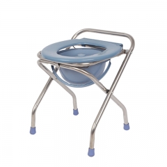 Buy Foldable Shower Commode Chair for Toilet with Sturdy & Robust Constructed Stainless Steel Frame For 90Kg Capacity Stool