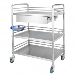 Stainless Steel Medical Cart/Hospital Instrument Trolley High Quality