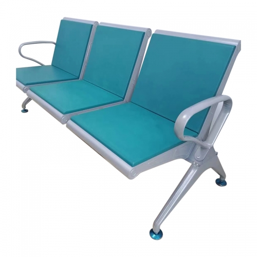 High Quality Clinic Chair Hospital Metal Waiting Chair 3 Seater With Leather