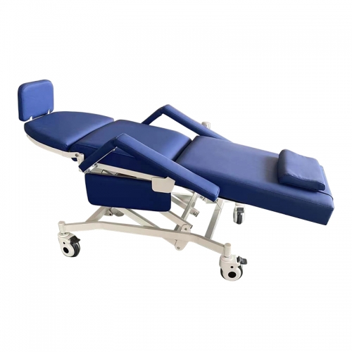 Easy To Clean Adjust Metal Blue Durable Folding Hospital Escort Chair Bed Or Foldable Medical Bed For Clinics,Nursing Centers