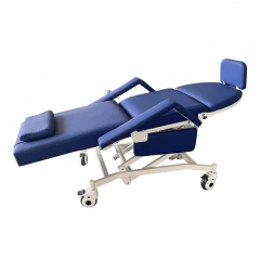 Easy To Clean Adjust Metal Blue Durable Folding Hospital Escort Chair Bed Or Foldable Medical Bed For Clinics,Nursing Centers