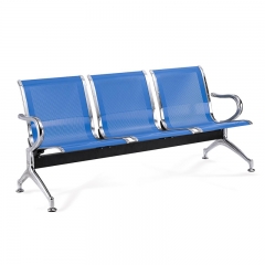 Modern Chrome Steel Waiting Chair 3 Seater D03 Hospital Station Reception Waiting Bench Seat Chair