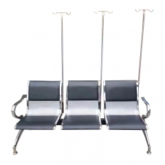 hospital airport hair salon 3-seaters public waiting chair with leather upholstery