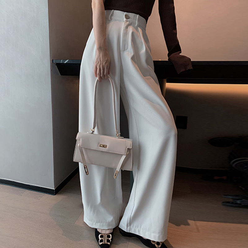 TWOTWINSTYLE Casual Lace Up Wide Leg Pants For Women High Waist Solid Minimalist Loose Trousers Female Fashion Autumn Clothing New