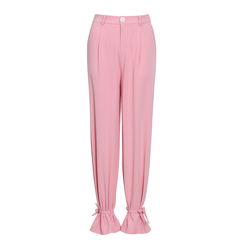 TWOTWINSTYLE Lace Up Straight Wide Leg Pant