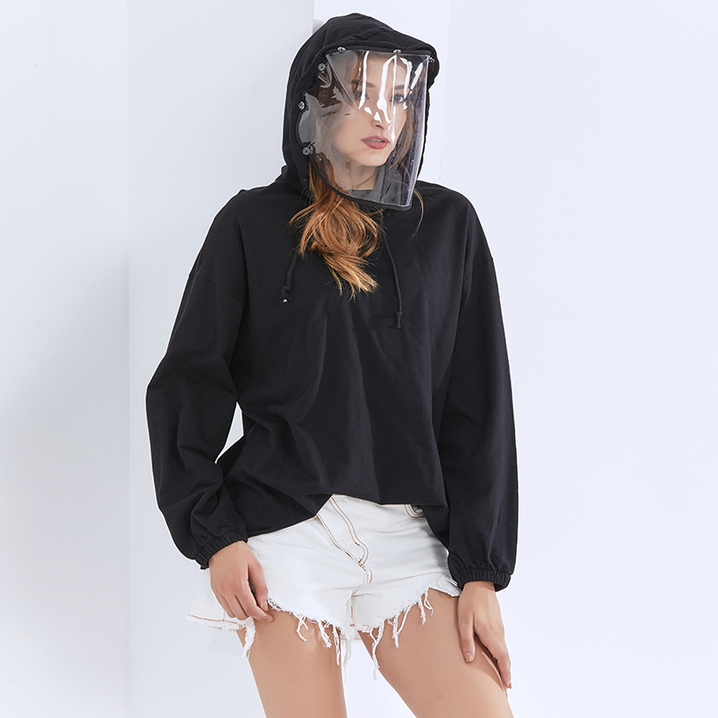 TWOTWINSTYLE Hooded Lantern Long Sleeve Lace Up Sweatshirts