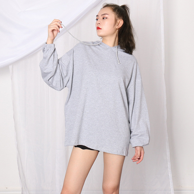 TWOTWINSTYLE Hooded Lantern Long Sleeve Lace Up Sweatshirts