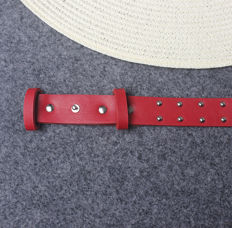 TWOTWINSTYLE PU Leather Rivets Female Belts With Bag
