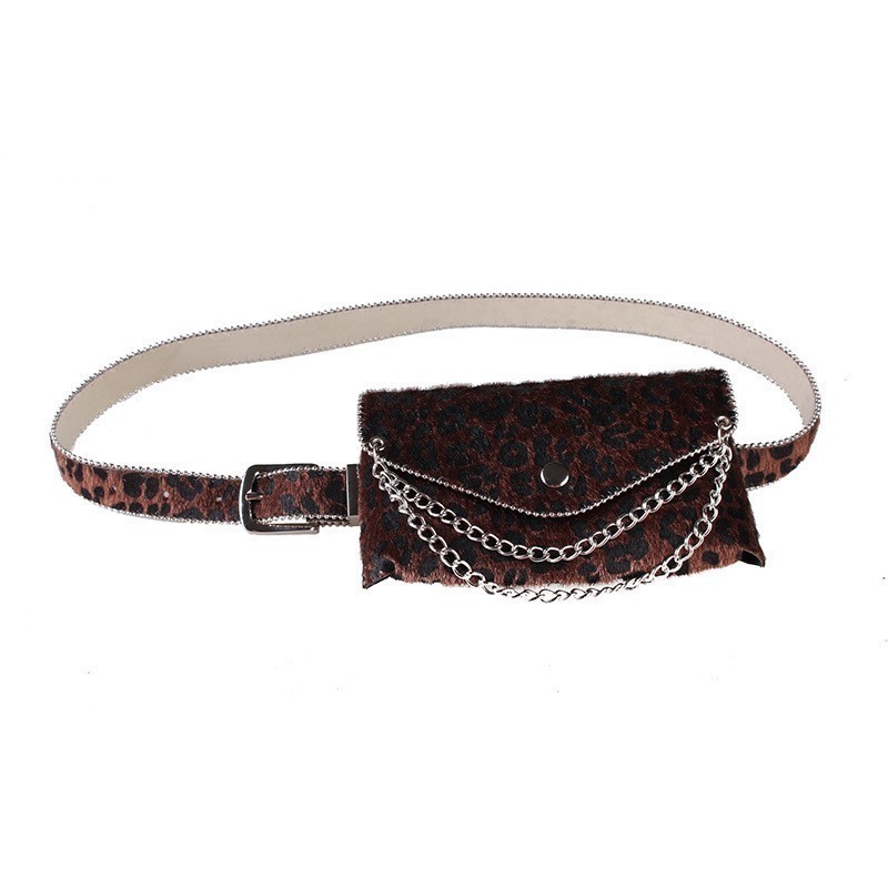 TWOTWINSTYLE Leopard Beading Chains Print Women's Belt