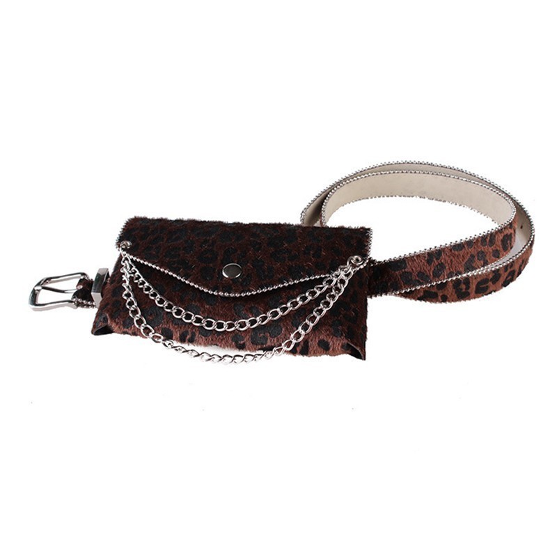 TWOTWINSTYLE Leopard Beading Chains Print Women's Belt