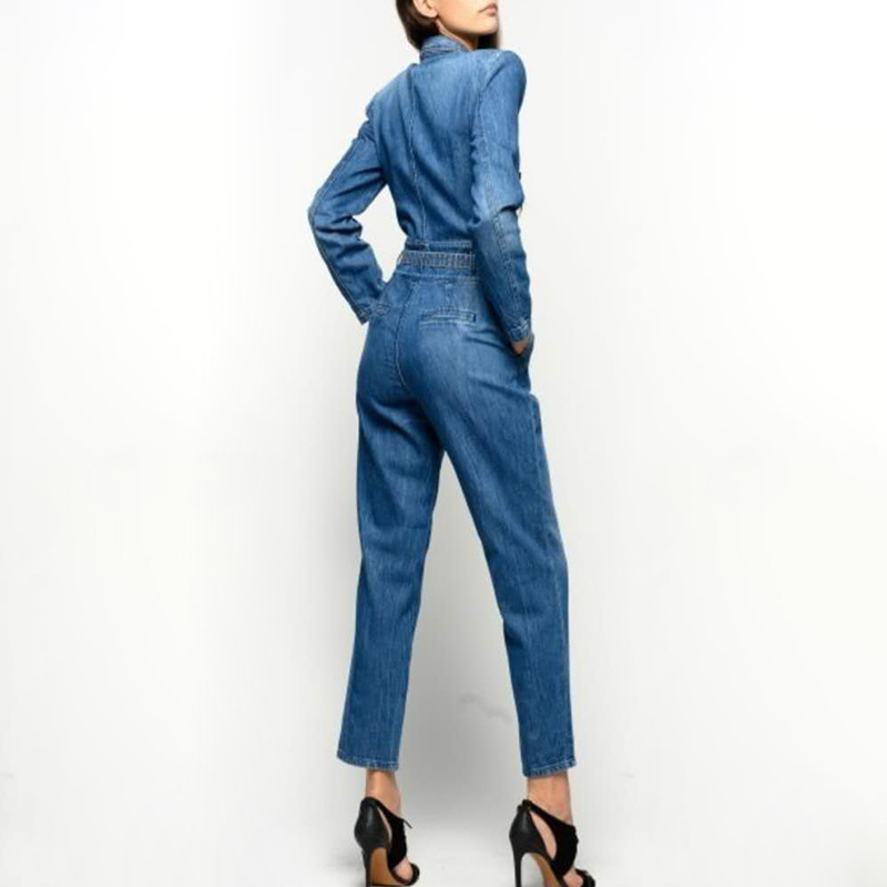 TWOTWINSTYLE Casual Patchwork Button Sashes Jumpsuit