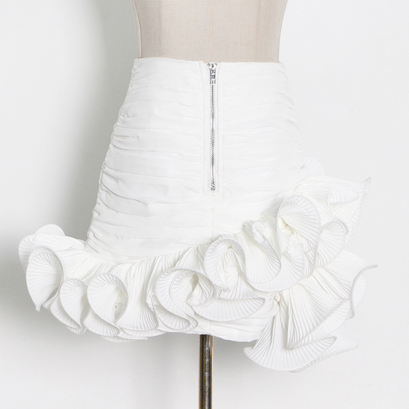 TWOTWINSTYLE White Asymmetrical Hem Skirts
