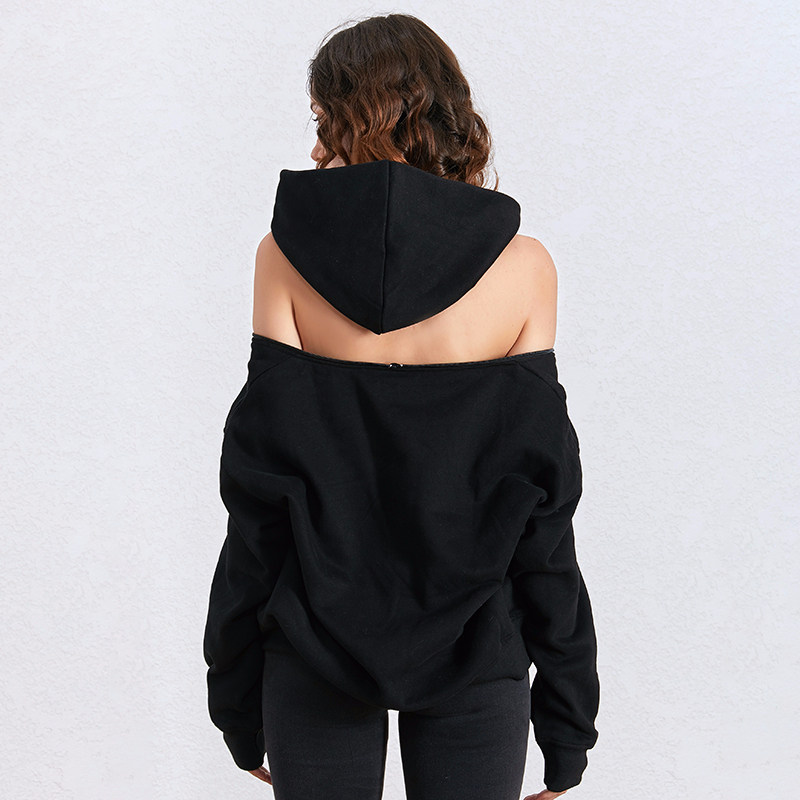 TWOTWINSTYLE Black Casual Hollow Out Sweatshirt