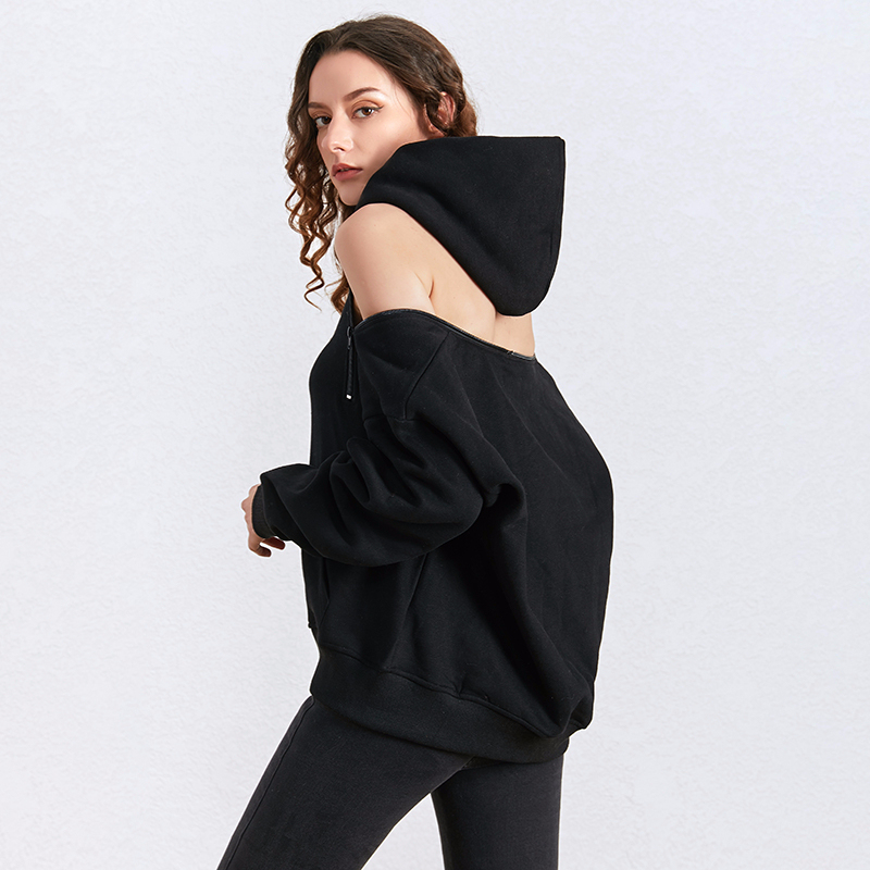 TWOTWINSTYLE Black Casual Hollow Out Sweatshirt