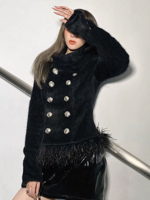 TWOTWINSTYLE Temperament Feather Coat