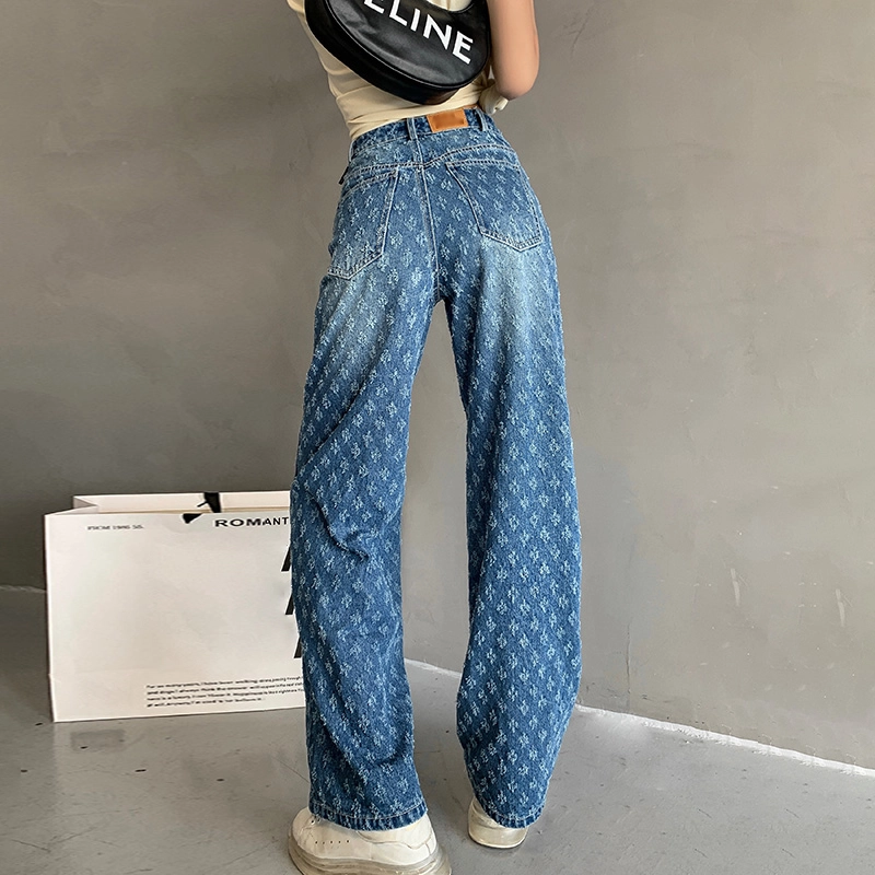 TWOTWINSTYLE Straight Blue Denim Trousers