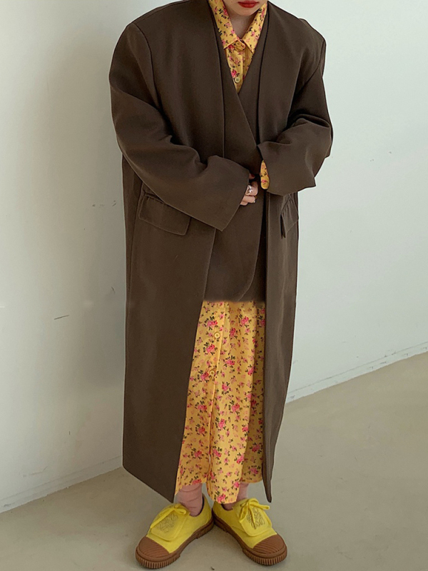 TWOTWINSTYLE Fake Two Oversized Trench