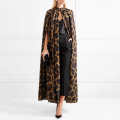 TWOTWINSTYLE Oversized Leopard Trench For Women Sleeveless Hit Color Windbreaker Female 2022 Autumn Vintage Fashion Clothing New