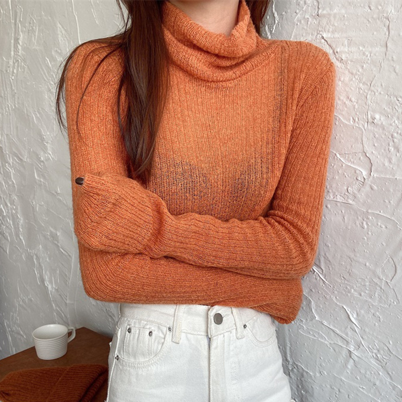 TWOTWINSTYLE Turtleneck Skinny Pullovers