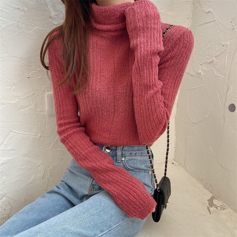 TWOTWINSTYLE Turtleneck Skinny Pullovers