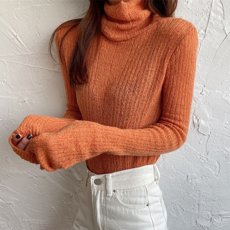 TWOTWINSTYLE Turtleneck Skinny Pullovers